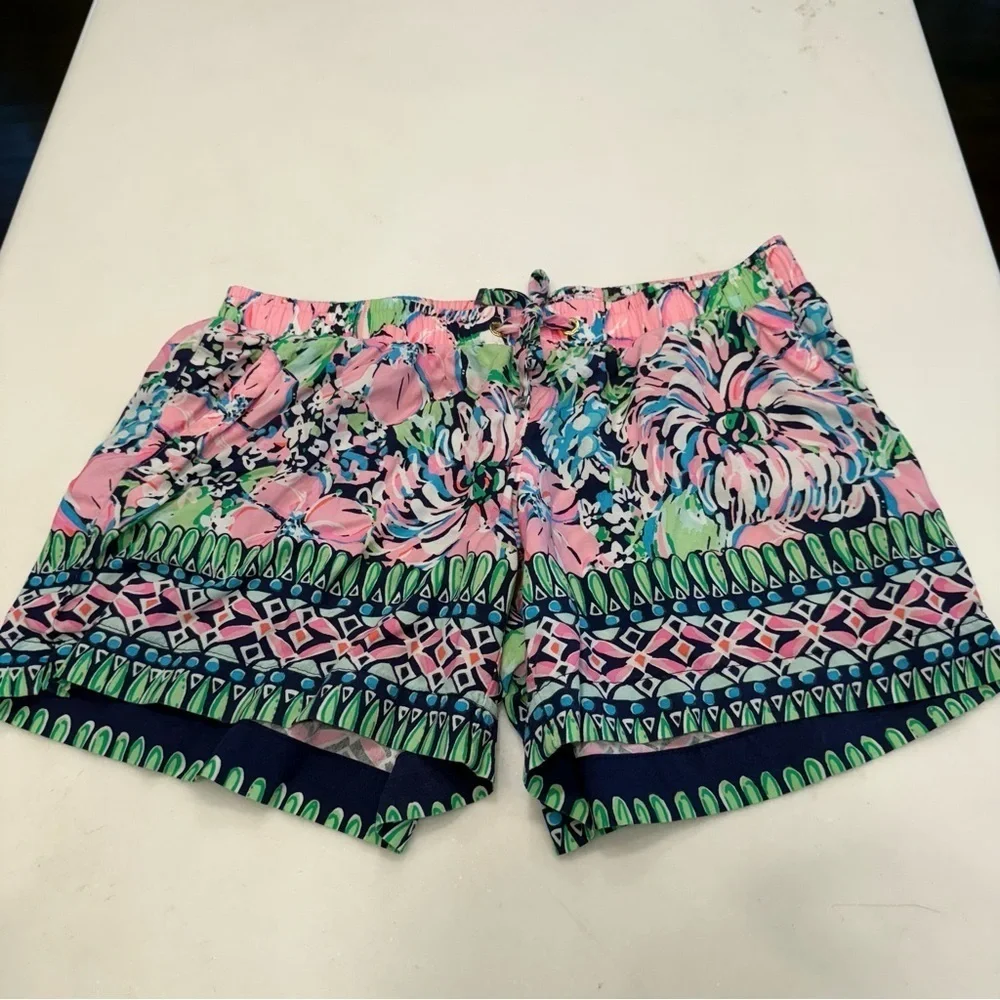 Lilly Pulitzer Katia 5” Short High Tide Navy Tall Order Engineered Sz XS